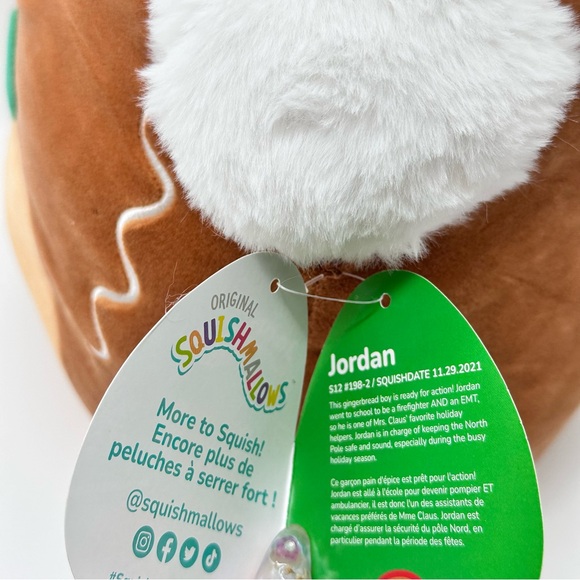 HOLIDAY 12" Jordan Gingerbread Man Squishmallows Holiday Christmas Stuffed Plush - Picture 4 of 9